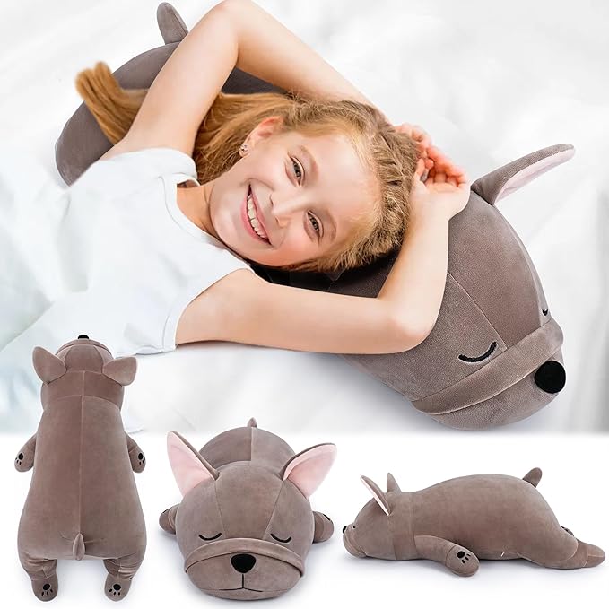 Auspicious beginning 30'' Giant French Bulldog Plush Stuffed Animal- French Bulldog Dog Plush Pillow Plushies, Large Sleeping Body Pillow Dog Plushie Toy, Christams Birthday Gifts for Kids Girls Boys