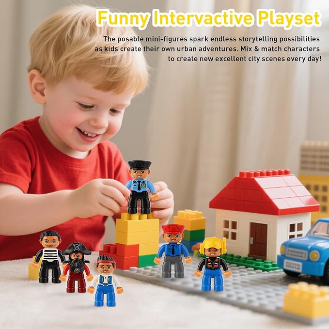Minifigures Pack, 19PCS People Figures Only Series Building Block, Kids Mini Action Figures for Christmas Stocking Stuffers, Xmas Toys Figures Minifigs Gifts, Birthday Party Favors for Boys and Girls