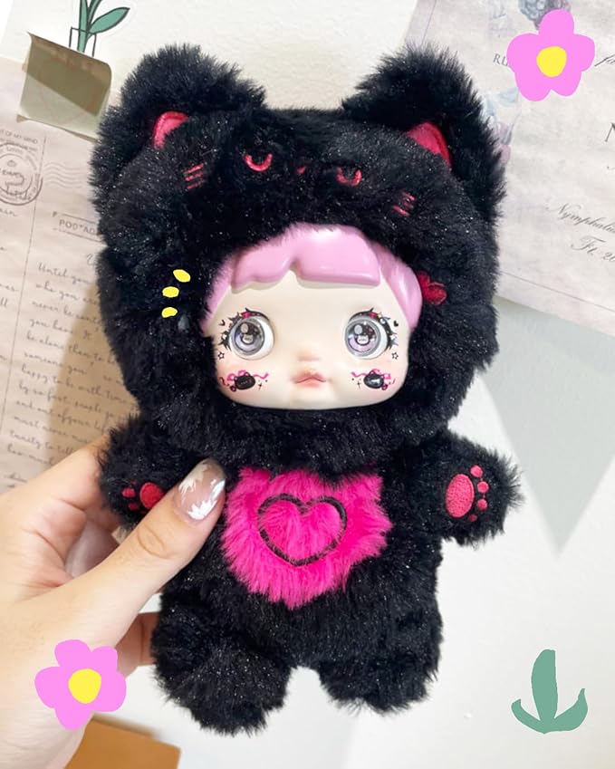 Nommi Blind Box, 1 PC Nommi Loveliness Never Ends Doll for Collectors, Kawaii Vinyl Plush Doll with 3 Expressive Eye Changes, Collectible Figures for Holiday Birthday Gifts(1 of 7 Possible Styles)