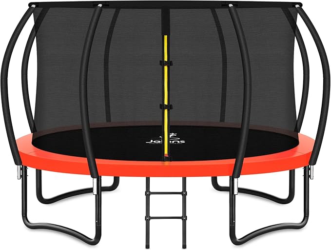 JELENS Trampoline 8FT 10FT 12FT 14FT 15FT 16FT, Recreational Trampolines with Enclosure Net, Outdoor Anti-Rust Trampolines for Kids and Adults, ASTM Approved