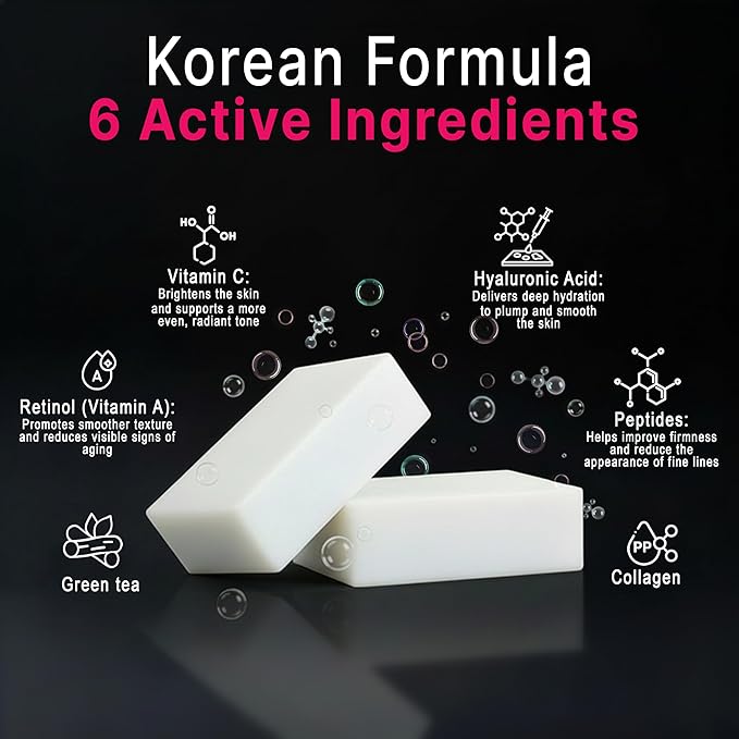 Collagen & Retinol Face Wash (2-Pack) - Outlasts 4x 16oz Bottles -Natural Concentrated Korean Formula Anti-Aging Facial Cleanser Serum Complex - Hyaluronic Acid, Peptides & Vitamin C - TSA Travel Size