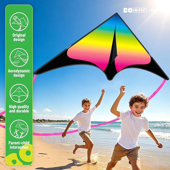 Kite for Ages 8-12, Easy to Fly and Assemble Rocket Kites for Beginner, Single Line String Professional Kites for Beach and Outdoor Activity