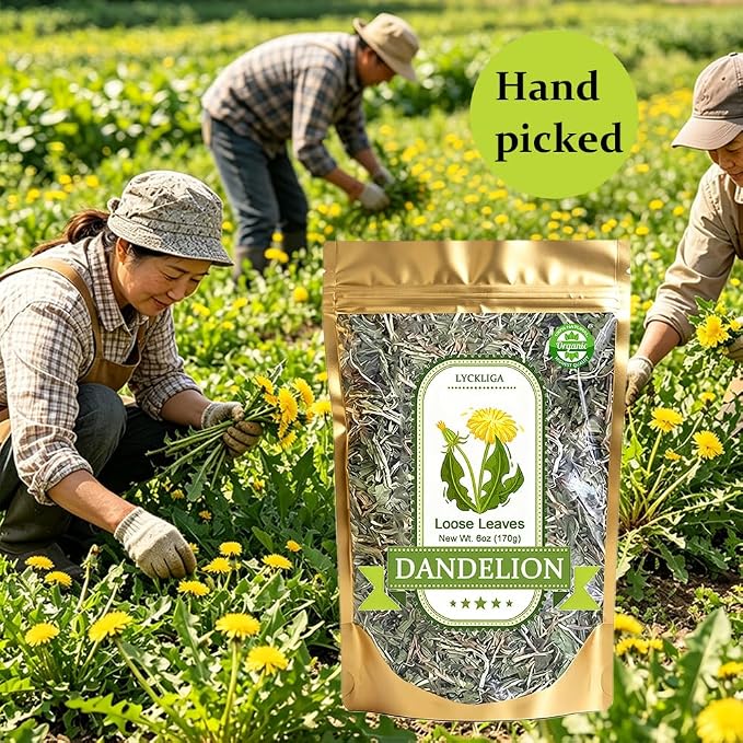Organic Dandelion Root Loose Leaf Tea 6 oz (170g) – Diente de Leon Natural Herbal Tea for Kidney & Liver Support, Digestive Aid, Raw, Caffeine-Free