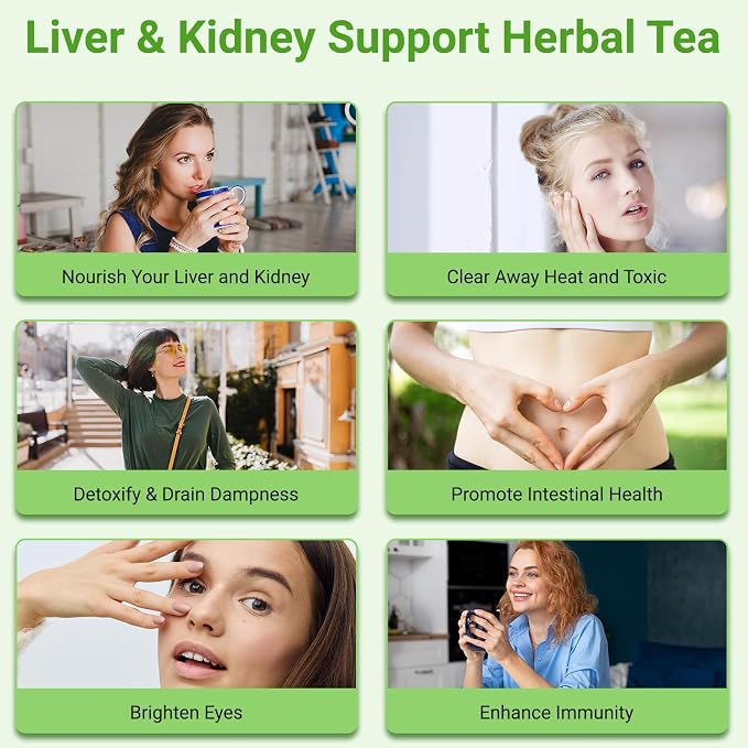 Dandelion Wolfberry Tea, Chinese Traditional 7 Natural Herbs Formula Blend Support Kidney & Liver Health Dandelion Root Tea Bags (2 Pack/24 Bags)