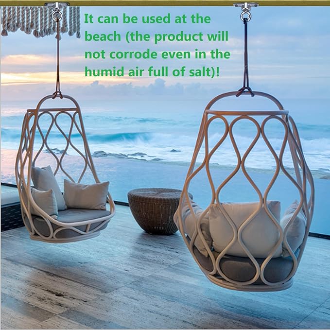 Bearing Swing Hanger Antirust Heavy Duty 360°Rotation 1500LB Capacity Playground Yoga Hammock Chair, Rope sandbag Porch Swing