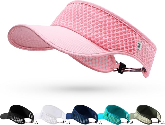 Mesh Breathable Sports Visor - Men Women Adjustable Lightweight Quick Dry Sun Hat for Tennis, Golf, Running