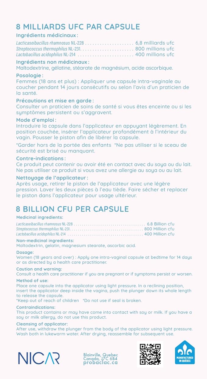 Probaclac Vaginal Probiotic for BV | Bacterial Vaginosis Formula | Clinically Approved | Reduces Recurrence of BV | Balances pH & Maintains Feminine Health | Probiotics for Women (1)