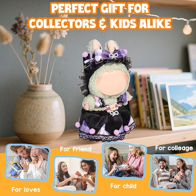 AICase for 17cm Doll Clothes/Outfit,Clothes Set for 17cm Doll,3 Piece Set Hat Clothing, Boys and Girls Stylish Adorable Dolls Clothes Accessories_02