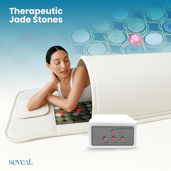 Portable Infrared Sauna Dome | 1300W Power | Near-Zero EMF | Full-Body Dry Sauna with Therapeutic Jade Stones | Home Wellness & Relaxation (White)