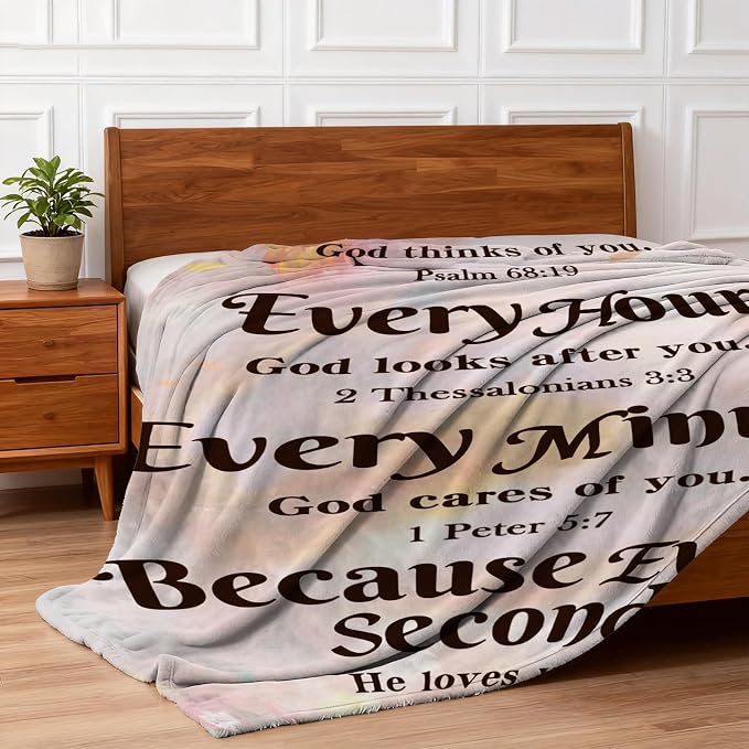 COMFAR Christian Gifts for Women Faith, Soft Throw Blankets for Women, Inspirational/Spiritual/Religious Gifts for Men, Personalized Blankets for Adults/Kids 40"x 50"