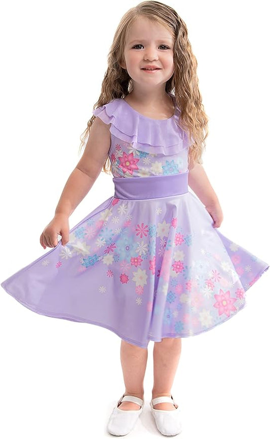 Little Adventures Flower Princess Twirl Dress - Machine Washable Child Pretend Play and Party Outfit with No Glitter