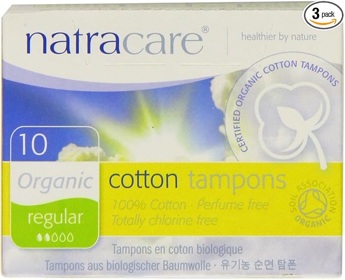 Natracare Tampons, Regard, 3 Packs of 10