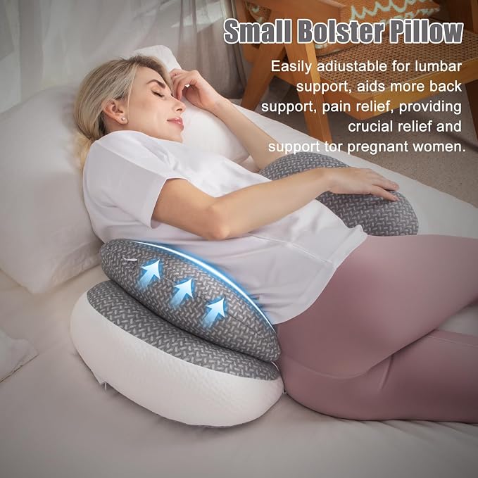 Chilling Home Pregnancy Pillow, Maternity Pillow for Pregnant Women, Pregnancy Pillows for Sleeping Portable, Pregnancy Wedge Pillow, Body Pillow Support for Back, Belly, Waist, Grey