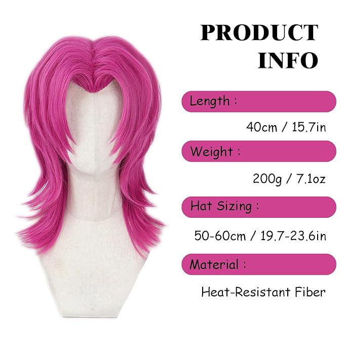 Pink Kp Group Dance Wig Halloween Costume Hair Cover for Parties Stage Performances（Long Pink）