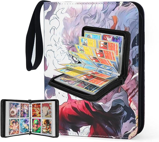 400 Pockets Anime Card Binder for One Piece Cards,Portable Waterproof Card Storage Book with Removable Sleeves for Anime and TCG Card