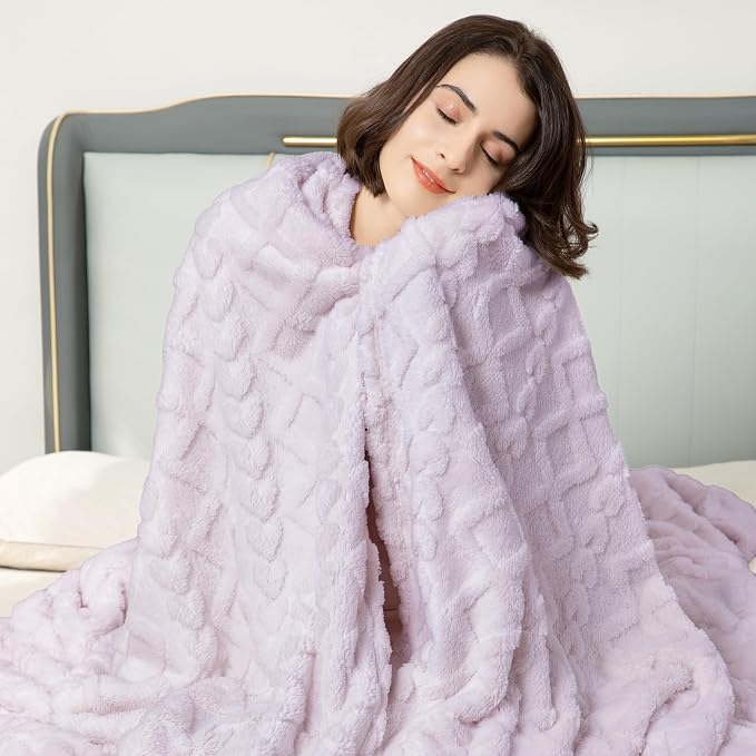 Aganear Fleece Throw Blanket for Couch Sofa 50"x60" Purple | Lightweight Fuzzy Throw,Warm Gift for Women,Christmas,Housewarming,Soft,Boho Design for Room Home Decor,All-Season Use