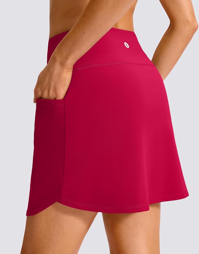 16'' Skorts for Women with 4 Pockets High Waisted Golf Skirt | Built-in Shorts, Stretch, A Line, Pickleball, Athletic, Casual, Tennis Skirt