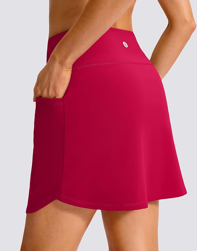 16'' Skorts for Women with 4 Pockets High Waisted Golf Skirt | Built-in Shorts, Stretch, A Line, Pickleball, Athletic, Casual, Tennis Skirt