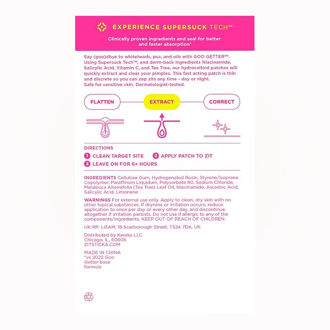 ZitSticka GooGetter Pimple Patches for Face and Body - Hydrocolloid Acne Patches for Zits & Blemishes - Fast-Acting & Effective - 72 Count
