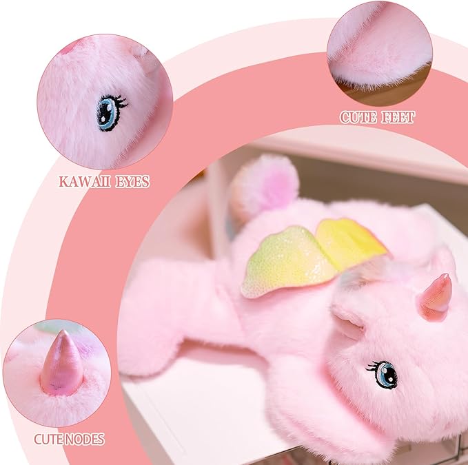 7.8in Unicorn Plush Brown Stuffed Animal Cute Unicorn Plush Toy Ultra Soft Hugging Gift for Kids Girls Boys