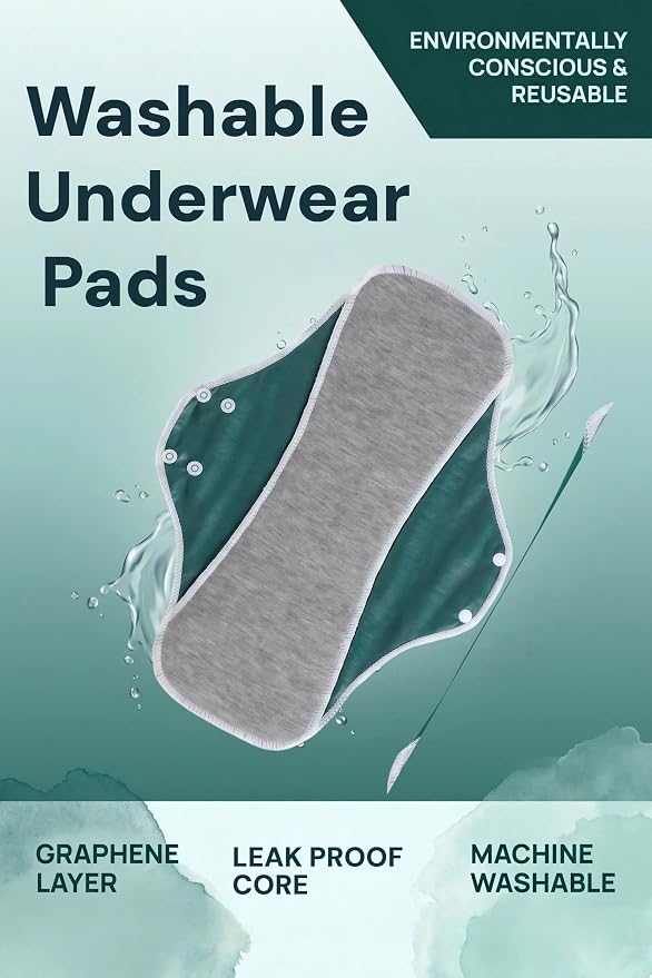 Reusable Incontinence Pads,Graphene Pads Sanitary Napkins,Washable Menstrual Pads,with 1 Storage Bag,Panty Liners Pads Period for Women/Postpartum/Incontinence Patients(Coral Pink/M/5pcs)