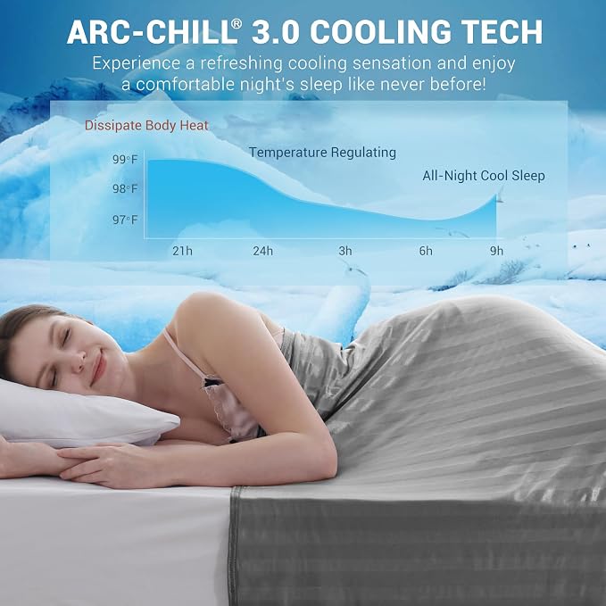 Elegear Cooling Blanket Twin for Hot Sleepers, One-Way Moisture Flow | Arc-Chill® 3.0 Q-Max>0.5 Cooling Fabric with One-way Moisture Flow Helps Keep Skin Cool & Dry & Breathable, No Sticky Feeling