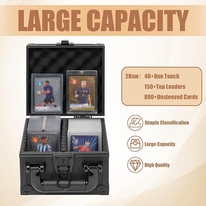 Toploaders Storage Box for 3" x 4" 35pt Rigid Card, Top Loader Storage with 3 Partition Holds 150+ Toploaders, Magnetic Card Holders