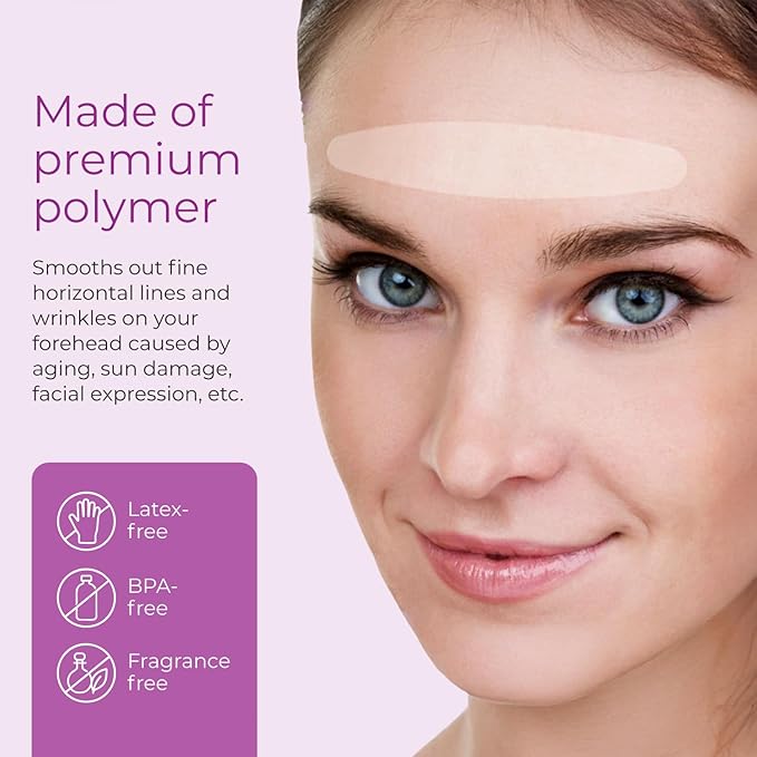 Furlesse Rows Wrinkle Patches, Overnight Forehead Wrinkle Tape for Fine Horizontal Lines, Non-Invasive Anti-Wrinkle Patches, Anti-Aging Skincare, 30-Count, 30-Day Use