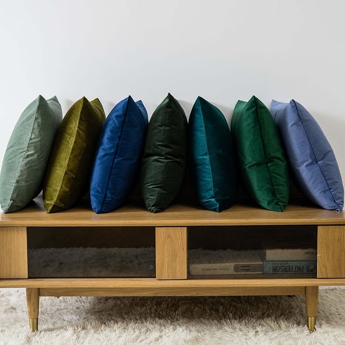 12x20 Lumbar Throw Pillow Covers Set of 2 for Couch Bed Sofa,Army Green | Decorative Soft Velvet Cushion Covers with Invisible Zipper for Living Room Bedroom Home Decor Christmas