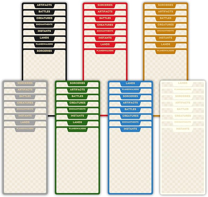 MTG Card Dividers for Storage Boxes, MTG Deck Box Dividers, Trading Card dividers, 2 Packs