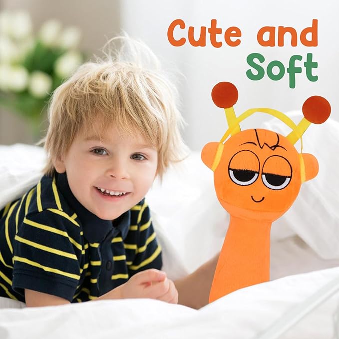Game Plush Toy - 8" Super Soft Stuffed Animal (3 Styles) Hypoallergenic Machine Washable, for Kids Adults Birthday Christmas, Orange Multi-Color Plushies & Collectibles
