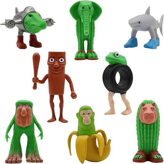 2025 New Italian Brainrot Toy Tralero Tralala Figure Desktop Decoration Tung Tung Tung Sahur Figurine, 8 PCS Italian Brainrot Figures for Cake Toppers Birthday Gifts for Fans
