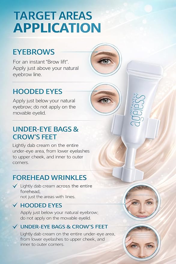 Instantly Ageless - Instant Face Lift Cream - Skin Care Anti Aging Face Cream with Vitamin C - Wrinkle Tightener - Eye Cream For Puffiness and Bags Under Eyes - Facelift 20 Vials