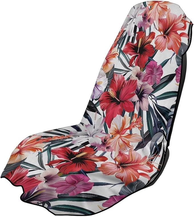 INSTANTARTS Hibiscus Car Seat Cover Protector Sweat Towel Multi-Functional Car Towel Car Seat Towel Cover