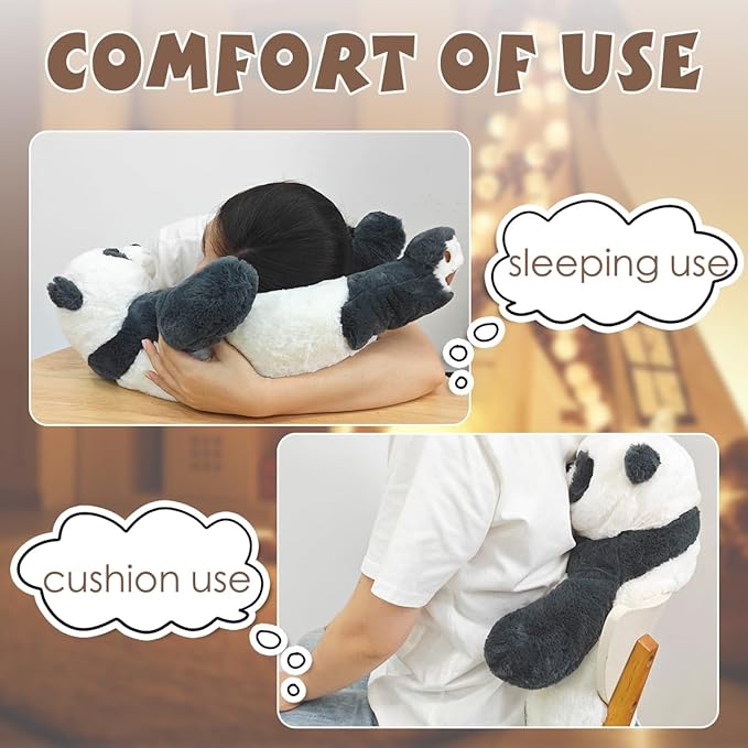 ARELUX 22in Large Panda Plush Stuffed Animal Hugging Pillow:Soft Giant Sleeping Body Warm Fluffy Pillow Adorable Chubby Panda Plushie Toy Creative for Friends Dormitory