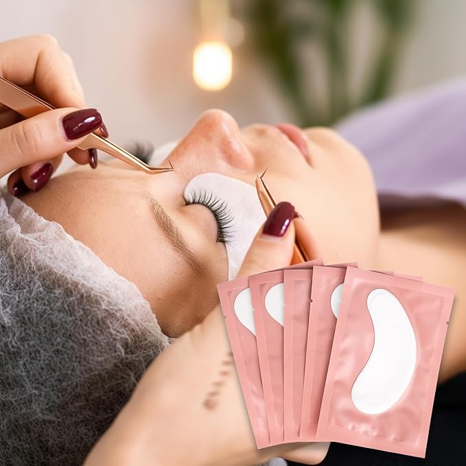 50 Pairs Eye Patch Eyelash Extension Lint Free Hydrogel Eye Patches Under Eyes Gel Pads for Eyelash Extension Supplies