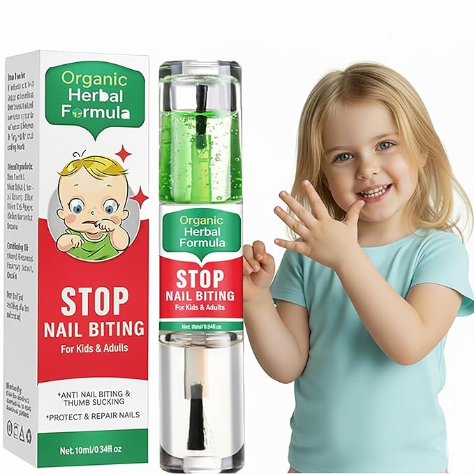 Nail Biting Treatment for Kids, 10 ML Nail Biting Prevention, Safe & Effective Solution to Help Break Nail-Biting Habit, Thumb Sucking Deterrent, Bitter Taste Formula, Easy to Apply