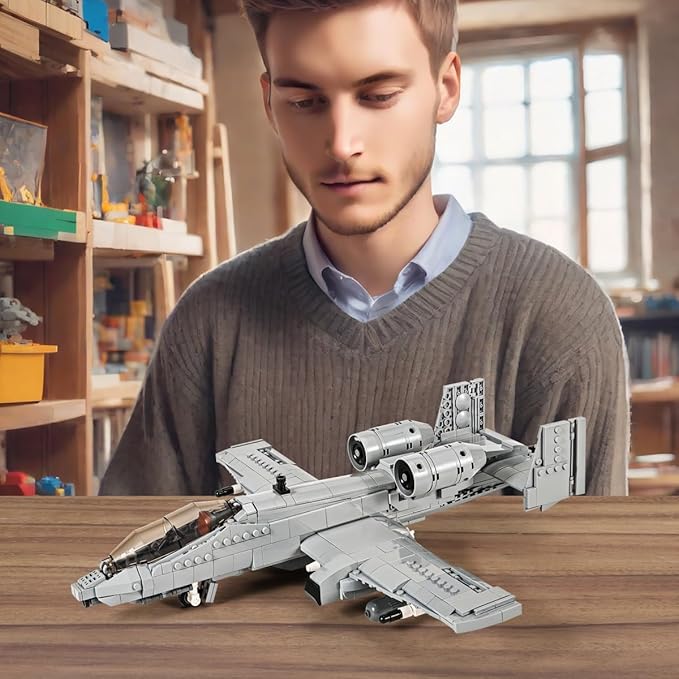 DAHONPA A10 Warthog Attack Plane Military Series Building Bricks Set (900 Pcs) Air-Force Fighter Build Blocks Toy, Gift for Adult