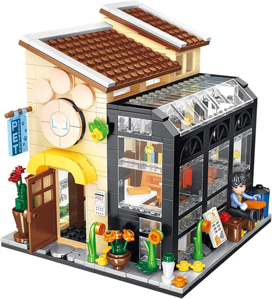 FANTASY&Co. Pet Bookstore Building Blocks Set - 640PCS, Creative Playset for Kids 6+, STEM Educational Toy, Compatible with Lego