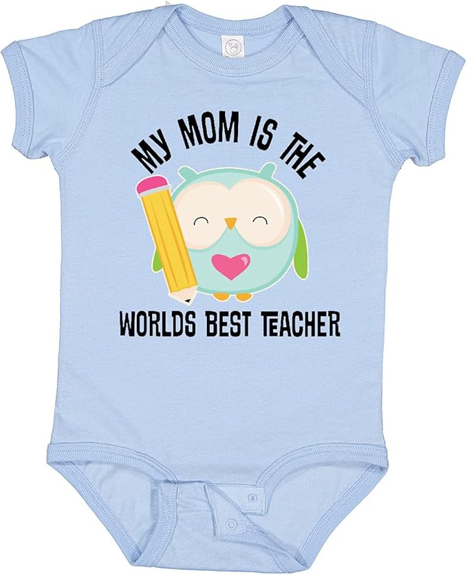 inktastic Teacher Mom School Owl Baby Bodysuit