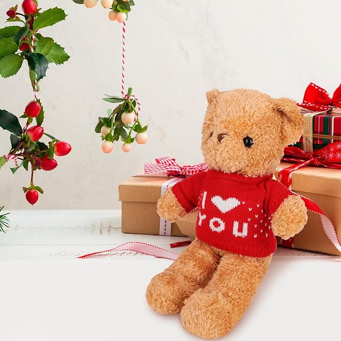 Fuyamp 10 Pcs Bear Clothes Tee Doll Clothes Bear Hoodie Sweater Fit 14-18 Inches Bears Include Cute Clothes Glasses Hat Kawaii Plush Doll Clothes DIY Bear Toy