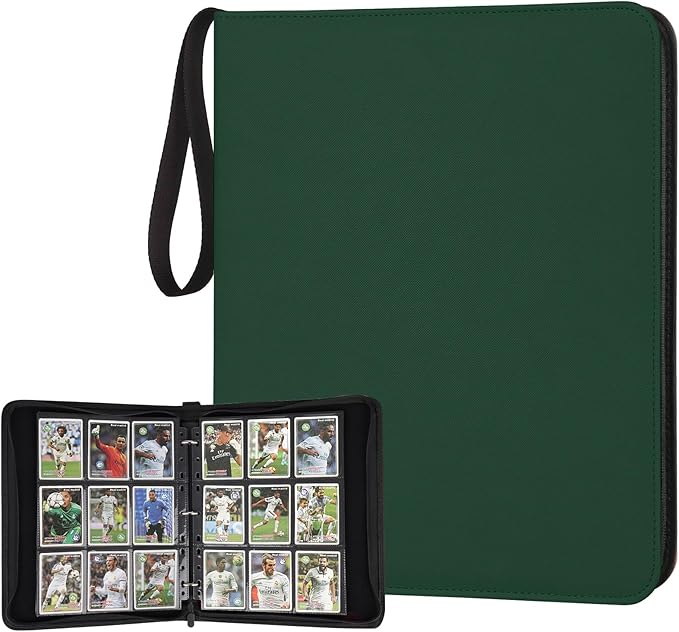 GERMUN Trading Card Binder, 720 Pockets Card Binder, 9-Poccket Sided Pocket Sports Card Binder, Premium Card Binders Compatible with MTG, TCG, Baseball Cards(Dark Green)