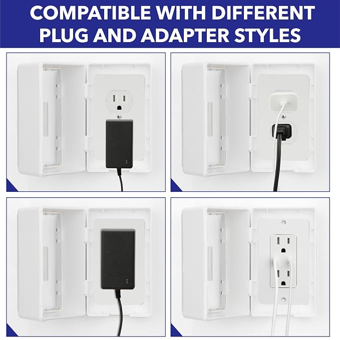 Bates- Baby Safety Outlet Cover Box, Locking Baby Proof Outlet Covers, Locking Plug Covers for Electrical Outlets