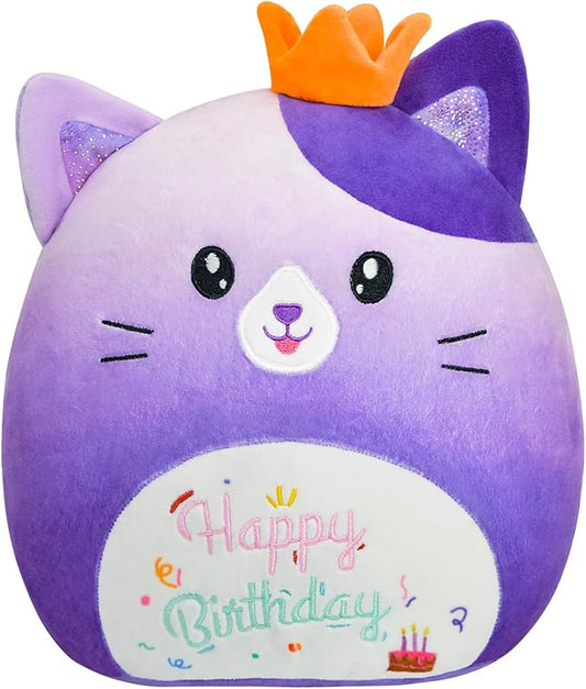 Cat Stuffed Animal Cat Plush Toys 12 Inch Soft Plushies Pillow Cute Gradient Purple Plushies Room Decoration Birthday Gifts for Kids Toddlers Girls and Boys