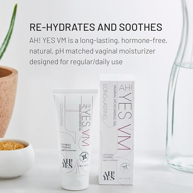 AH! YES VM Long-Lasting Vaginal Moisturizer for Vaginal Dryness (3.4fl oz) | Water Based, Fast-Acting, Natural Gel Moisturizer, pH matched