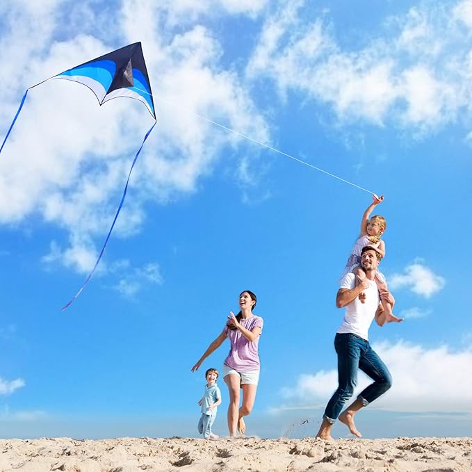 Mint's Colorful Life Delta Kite for Kids & Adults, Extremely Easy to Fly Kite for Beach Trip, Best Kites for Beginners, 300ft String Handle Included