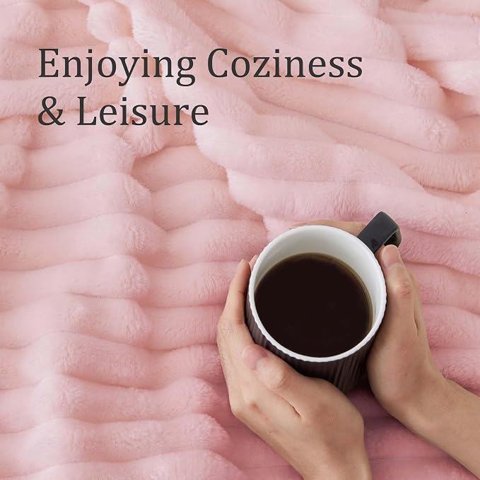 BEDELITE Ribbed Twin Blanket for Couch & Bed, Pink, 60"x80" | Ultra-Soft Plush Fleece, Cozy, Warm Yet Lightweight, Ribbed Texture, Home Decor, Machine Washable, Giftable, All-Season Use