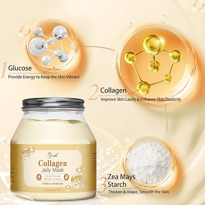 Jelly Masks for Facials Professional, Collagen Firming, Hydrating & Moisturing Face Mask Skin Care, Hydrojelly Peel Off Jelly Mask with Mixing Bowl Set, DIY Spa Use for All Skin Types