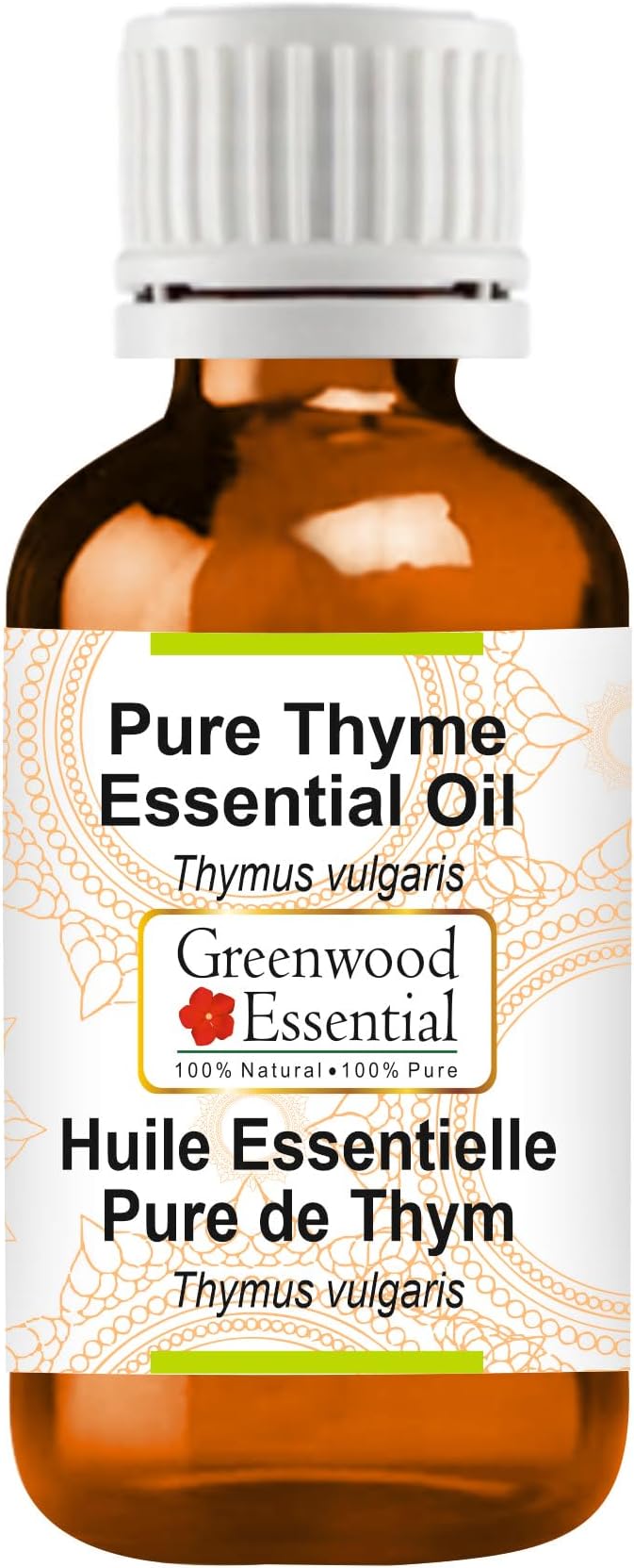 Greenwood Essential Thyme Essential Oil (Thymus vulgaris) Steam Distilled 5ml (0.16 oz)