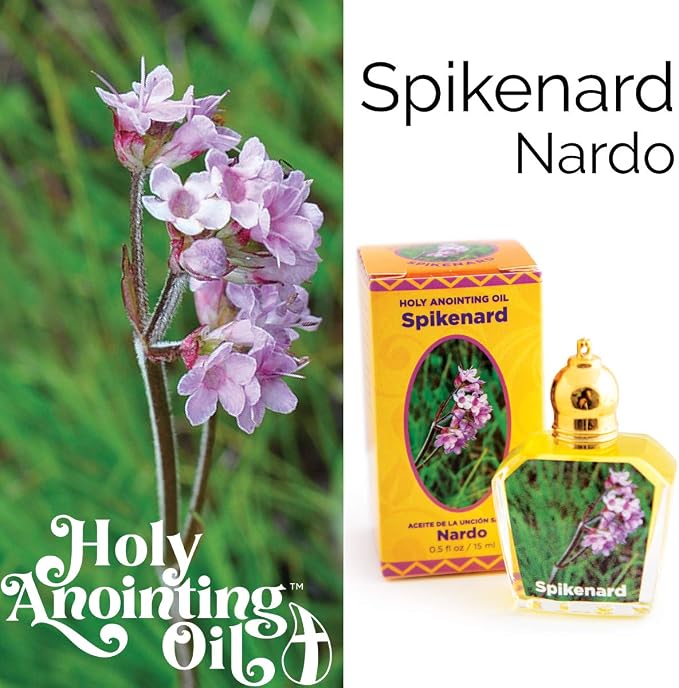 Spikenard Holy Land Anointing Oil from Israel, 1/2 oz Roller Bottle from Jerusalem, Locally Sourced Herbs & Essences, Gift for Pastors, Priests, Rabbi, & Clergy, Aceite Ungido de Nardo